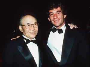 Ayrton Senna e Soichiro Honda - Criador da Marca Honda